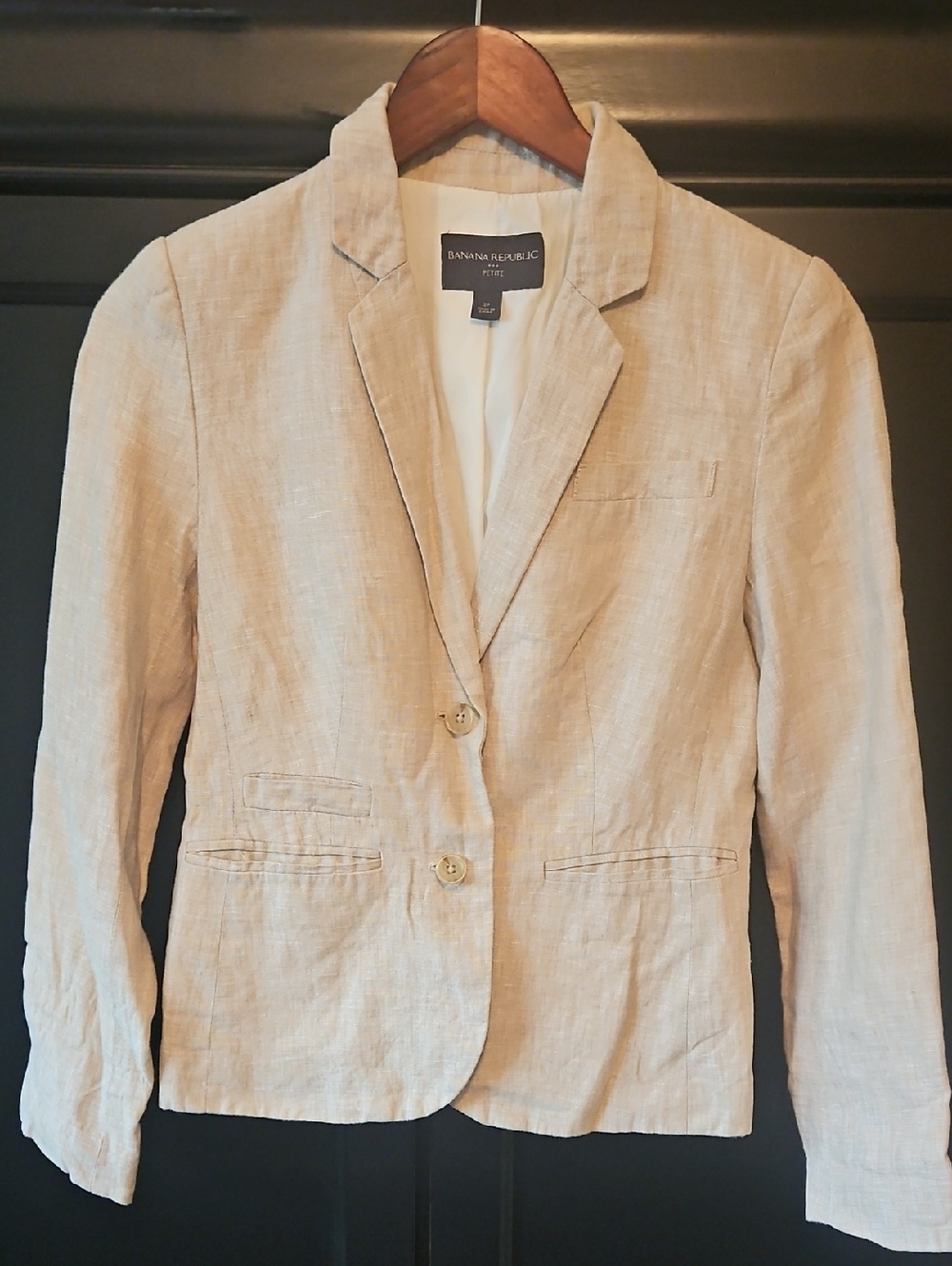 Banana Republic Light Beige Linen-Blend Women's Blazer